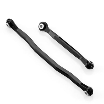 RCHUBAM 1/18 Steering Links 2Pcs Aluminum Steering Linkage Servo Link Pull Rod Compatible with HPI 1/18 Venture HILUX RC Off-Road Crawler Car Upgrade Accessories (Black) | Aluminum Alloy,Steering Link with Screw Washer,RC Upgrade Parts - color: Black