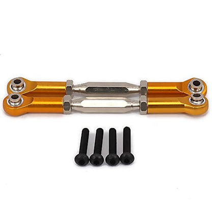 2pcs Aluminum Front/Rear Servo Link Steering for 1/10 Axial Yeti Rock Racer AX90026 Buggy Crawler Upgraded Hop-Up Parts - (Color: Black)
