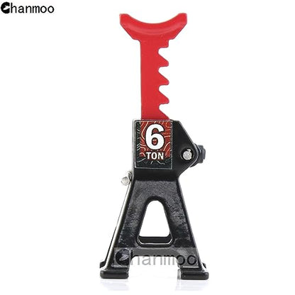 1/24 1/18 RC Toy Jack Stands, Black, 4 PCS | 6 Ton Metal Adjustable, Mini Jacks Stand, For Crawler Car, Compatible with Axial SCX24 Kyosho Tamiya HSP FCX24 TRX4M AX24 - color: Black