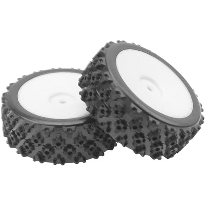 ShareGoo 72mm RC 1/10 On Road Rubber Tires & Wheel Rims 12mm Hex Compatible with Tamiya TT01 Kyosho Fazer Mk2 Traxxas 4Tec 2.0 HSP HPI 1/10 RC On Road Racing & Touring Car (White) - color: White