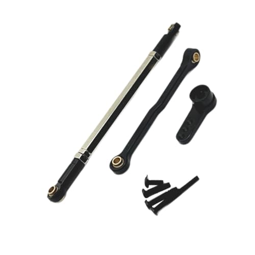 Servo Link Rod Metal Steering Rod High Strength RC Car Push Rods Linkage Rod End for 1:12 99S MN78 Trucks DIY, Black - color: Black