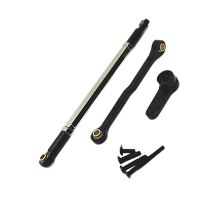 Servo Link Rod Metal Steering Rod High Strength RC Car Push Rods Linkage Rod End for 1:12 99S MN78 Trucks DIY, Black - color: Black
