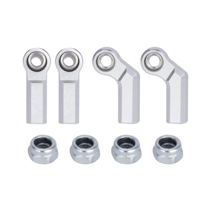 1/10 RC Car Ball Joint,4pcs M4 Chassis Link Steering Rod Ends - Straight/Bend Rod Ends for 1/10 RC Crawler (SCX10, TRX4, Capra, VS4-10, Wraith) (2Bend 2Straight 7mm Silver) - color: 2bend 2straight 7mm Silver