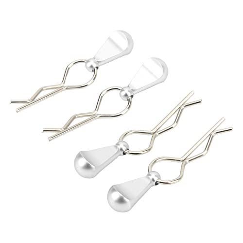 RC Car Body Clips Pull Tabs1/1 RC Body Clips Pins with Pull TabsBody with Tabs for 1/8 Car, /1RC Pins Tabs High Strength 4Pcs Great Durability (Silver) - color: Silver