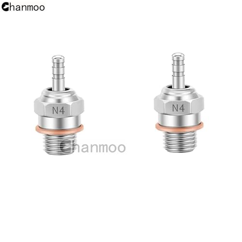 2PCS 70117H Hot Engine Glow Plugs No.3 N3 N4#3#4 Spark Nitro Engine Parts Replace OS for Traxxas Losi HPI Redcat HSP Himoto RC Car Truck Buggy (N4) - size: N4 2PCS