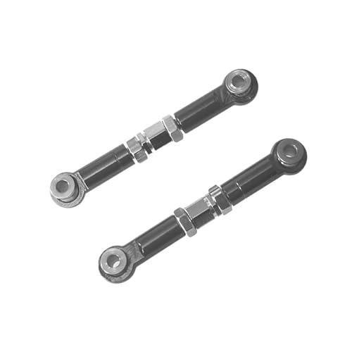 Aluminum Adjustable Steering Tie Rods Turnbuckles Linkages for MJX for HG 16208 14210 16101 1/14 1/16 RC Buggy Upgrade Parts (Titanium) - color: Titanium