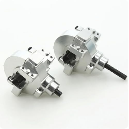 RC Drive Diff Gear Box for HSP 1/10 94107 94106 94123 94108 RC Front Rear Gearbox Assembly Aluminum Alloy Differential Upgrade Parts (Silver) - color: Silver