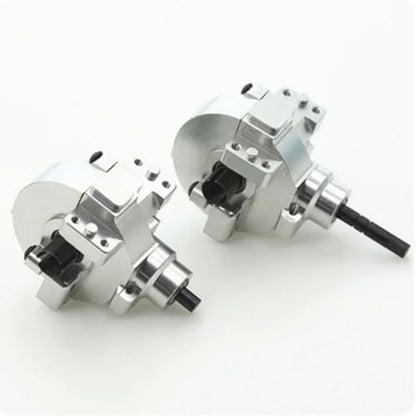 RC Drive Diff Gear Box for HSP 1/10 94107 94106 94123 94108 RC Front Rear Gearbox Assembly Aluminum Alloy Differential Upgrade Parts (Silver) - color: Silver
