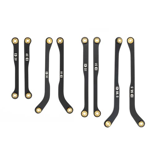 High Clearance 4 Links Set for SCX24 C10, Steel Links Set, Upgrade Parts for SCX24 Bronco, C10, Base Camp, Wrangler JLU, 4Runner, Axial 1/24 RC Crawler Car Upgrade Accessories, 8Pcs, Black - size: For C10