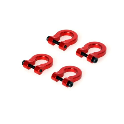 LCX 1/10th RC Crawler Car 4PCS Aluminum Bumper Tow Shackle Set for TRX4 TRX6 SCX10 II SCX10 III SCX10 PRO Gen7 Gen8 Gen9, Upgrades Parts Accessories (Red - CNC) - color: Red - Cnc