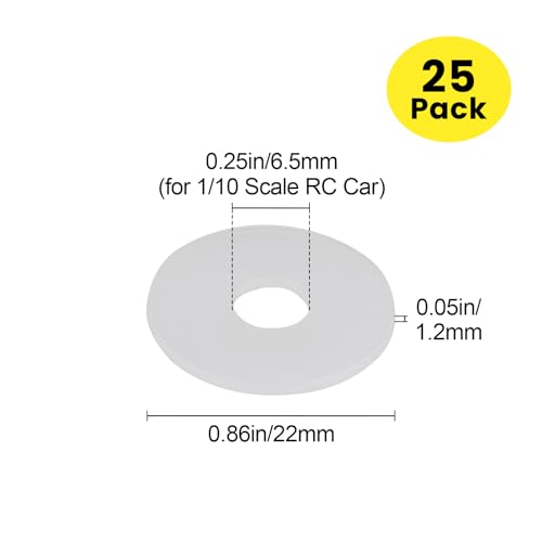 RC Body Washers Universal for 1/10 Scale RC Car Monster Truck Off Road Buggy Body Shell Mount Replacement (25-Pack)