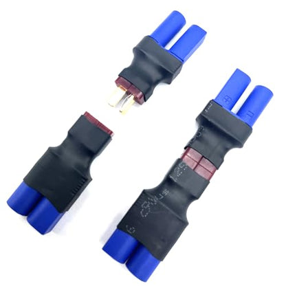 2Pairs EC5 to T Adapter Male Female Connector Plug Set Compatible with Arrma E-flite RC Car Truck Airplane Lipo Battery ESC Balance Charger Motor