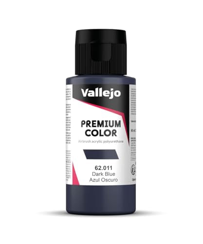 Vallejo - Premium Color RC Dark Blue 2.02 Fl.Oz. (60 ml) for Airbrushing, Acrylic-Polyurethane Hybrid Resin of Great Resistance Paint for Model and Hobby Use - style: Dark Blue