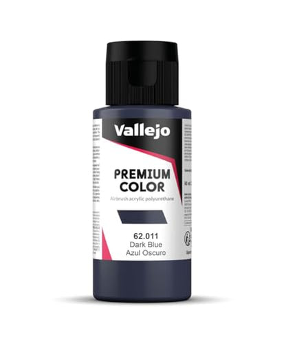 Vallejo - Premium Color RC Dark Blue 2.02 Fl.Oz. (60 ml) for Airbrushing, Acrylic-Polyurethane Hybrid Resin of Great Resistance Paint for Model and Hobby Use - style: Dark Blue
