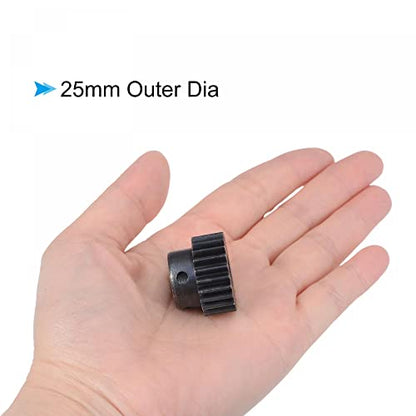 uxcell 1Mod 23T Pinion Gear 8mm Bore Hardened Steel Motor Rack Spur Gear with Step for RC Car Truck Buggy Gear Drive, 2 Set