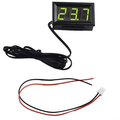 Digital Temperature Meter with Probe, LED Display DC 5-12V Car Temperature Panel Meter Gauge -50~110°C Temperature Gauge Sensor(Green) - color: Green