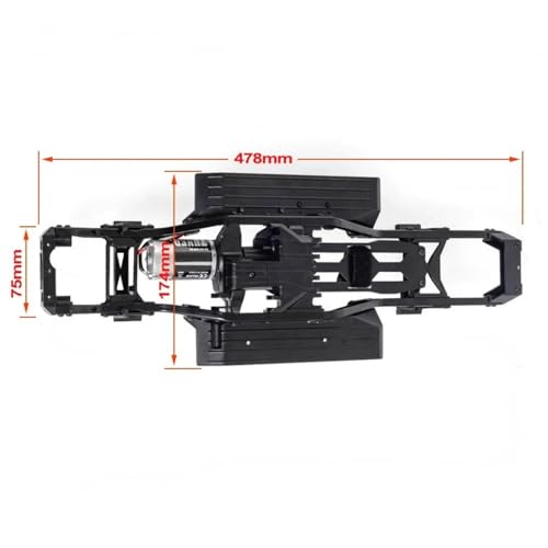 313mm Wheelbase Nylon Chassis Frame Front Rear Axles Kit with 2-Speed Transmission 35T 550 Motor for 1/10 RC Crawler Axial SCX10 TRX4 D90 DIY Upgrade Parts