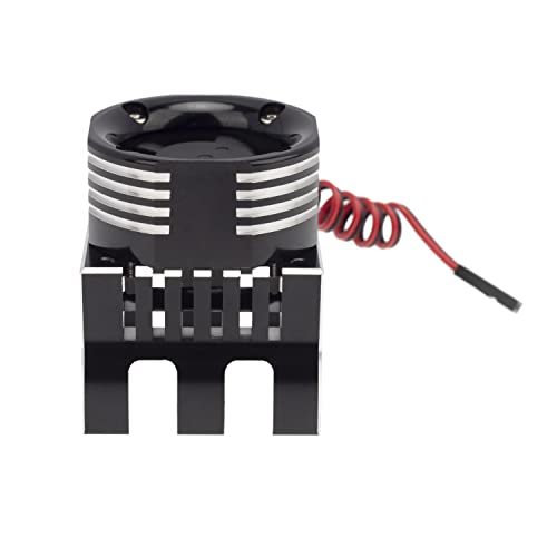 DKKY 42mm RC Cooling Fan Motor Heatsink 21000 RPM for Axial SCX10 Traxxas TRX4 Slash/Rustler/Stampede/Bandit Arrma Kraton Mojave Senton 1/8 1/10 RC Crawler Car 4274 4268 Motor, Black - color: Black