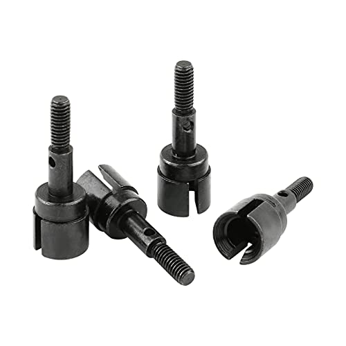 4 Sets 12mm Wheel Hex Adapters & Stainless Steel Axles for HSP 1/10 RC Truck - Replacement Parts with M4 Lock Nuts & Wrench, RC Car Repair Kit for 94108 94111 94123 94170