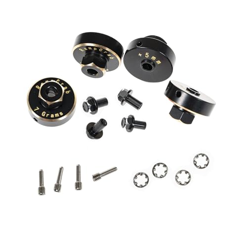 Hex Wheel hubs Extension kit +5mm for SCX24 AX24, Brass Extended Hex Hub Wheel Spacers, Upgrades Parts for SCX24 Bronco Deadbolt JLU C10 AX24, 1/24 RC Crawler Car Upgrades Accessories (Black) - color: Black