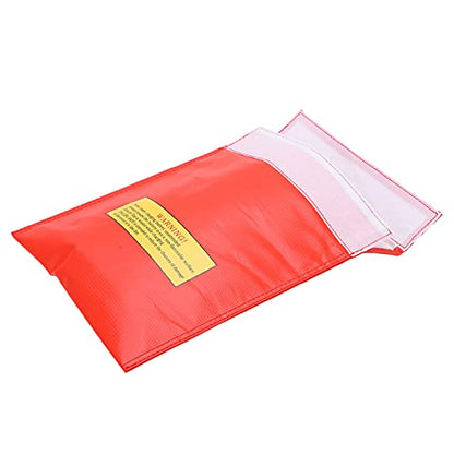 Explosion Proof Bag, Fireproof Storage, Lithium Battery Charging, Heat, Drone Batteries, Electric Planes & RC Aircraft - size: Red