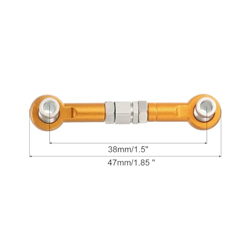 MECCANIXITY 4 Pcs Steering Servo Turnbuckle Rod RC Aluminum Alloy Linkages for HSP 1/10 94123 On-Road RC Car (Gold Tone, 38mm) - color: Gold Tone, size: 38mm