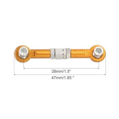 MECCANIXITY 4 Pcs Steering Servo Turnbuckle Rod RC Aluminum Alloy Linkages for HSP 1/10 94123 On-Road RC Car (Gold Tone, 38mm) - color: Gold Tone, size: 38mm