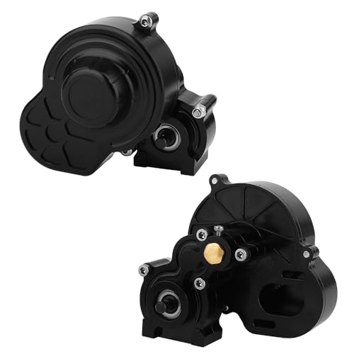 All Metal Complete Gearbox Transmission with Motor Gears for 313mm Wheelbase 1/10 RC Crawler Truck Axial SCX10 & SCX10 II DIY Upgrade Parts (Black)-651651 - color: Black