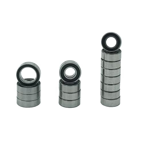 16pcs RC Ball Bearings Kit 5x10x4 5x11x4 8x12x3.5mm Rubber Sealed Compatible with Tamiya TT-02 TT02 1/10 RC Parts