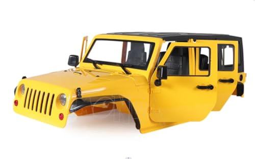 1/10 RC Car Hard Body Shell Kit, Jeep Body, Open Car Shell Kit 313mm Wheelbase for RC Crawler Axial SCX10 90046 90047 RGT EX86100(Yellow) - color: Yellow