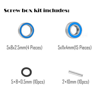 RC Bearings Kit Upgrades Part for 1/10 Slash 2WD VXL/Stampede 2WD VXL/Rustler 2WD VXL/Bandit 2WD VXL,Rubber Sealed Precision Ball Bearings,Navy Blue - color: Navy Blue - 1 Set