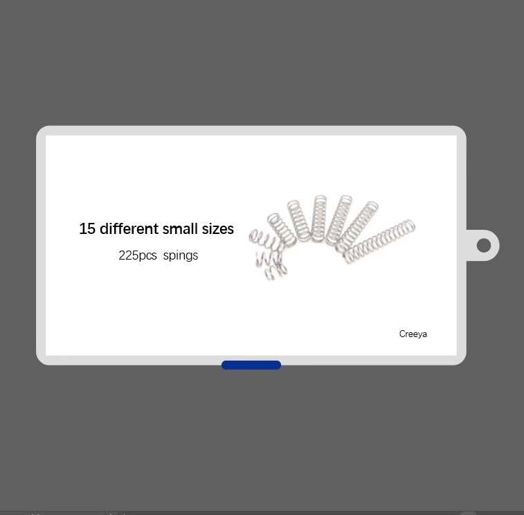 Compression Springs Assortment Kit, 15 Different Sizes 225pcs Mini Stainless Steel Springs for Repairs, 0.39" to 1.18" Length, 0.16" to 0.23" OD, 10mm - 30mm Length, 4-6mm OD