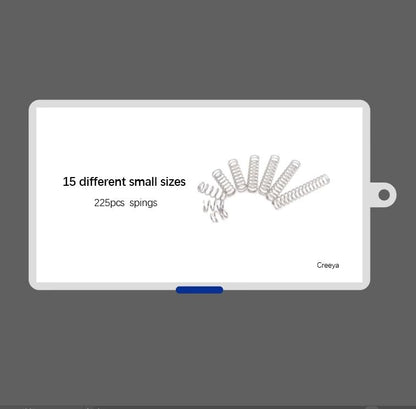 Compression Springs Assortment Kit, 15 Different Sizes 225pcs Mini Stainless Steel Springs for Repairs, 0.39" to 1.18" Length, 0.16" to 0.23" OD, 10mm - 30mm Length, 4-6mm OD