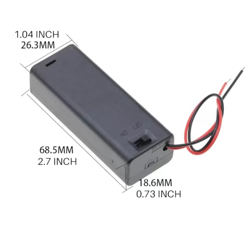 10 Pcs AA Battery Holder 1 Cell with Cover/ON Off Switch/Wire Leads, 1xAA Battery Case for Technology Production Toy Models Accessory DIY - size: 1AA covered