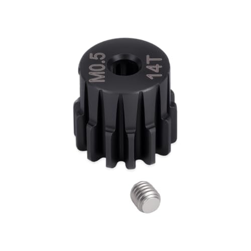 0.5M Pinion Gear Set 14T-18T, 2mm Bore Hardened Steel Motor Gears with Set Screws, 5PCS RC Gear Set Compatible with Losi Micro-B 1/24 1/28 RC Cars