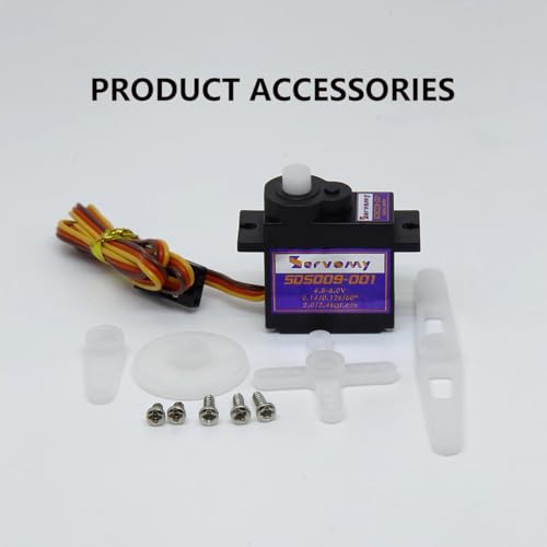SDS009-001 - 9G Digital Servo High Torque Plastic Gear, 4.8-6.0V 180° 21T Horn, Replacement for SG90/MG90S/ES08MD, RC Cars Drones Arduino - color: Blank (9g, Plastic Gear)