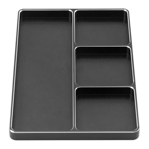 Universal Aluminum RC Screw Tray Magnet Screws Holder Plate Screw Organizer Tool Compatible with Redcat Traxxas Arrma HPI Axial Wltoys RC Car Boat Helicopters Airplane (Black) - color: Black