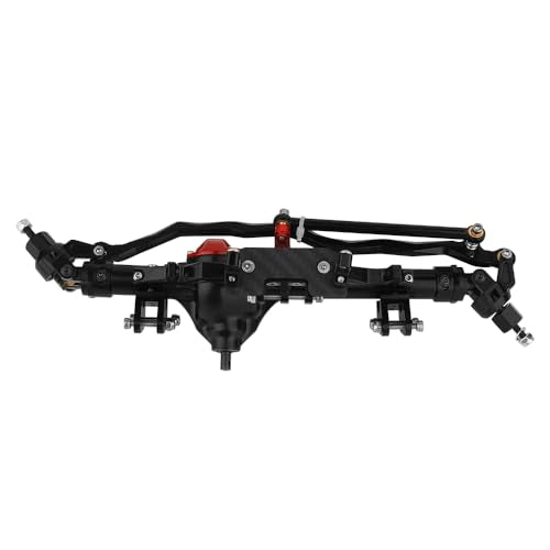 Complete Metal Front Rear Axle for 1/10 RC Rock Crawler Axial Wraith 90018 90020 90045 RR10 90048 90053 (Black) - color: Black