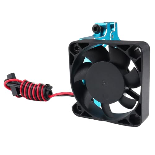 RC Car Motor Cooling Fan Thermal Sensor Heatsink 40mm Brushless Cooling Fan with Alloy Clamp for 1/8 1/10 Buggy Cars 540 550 3650 4268 4274 Motors (Blue)