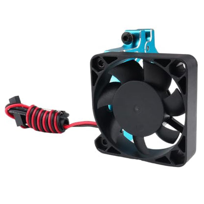 RC Car Motor Cooling Fan Thermal Sensor Heatsink 40mm Brushless Cooling Fan with Alloy Clamp for 1/8 1/10 Buggy Cars 540 550 3650 4268 4274 Motors (Blue)