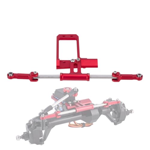 Aluminium BTA Servo Mount and Scale Hydraulic Steering Link for 1/10 RC Crawler Vanquish Phoenix VS4-10 F10 Portal Axle Upgrade (Red) - color: Red