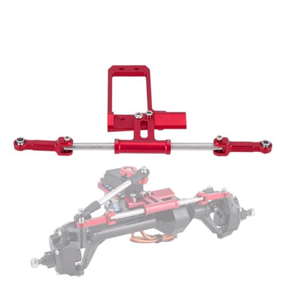 Aluminium BTA Servo Mount and Scale Hydraulic Steering Link for 1/10 RC Crawler Vanquish Phoenix VS4-10 F10 Portal Axle Upgrade (Red) - color: Red