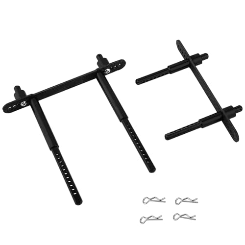 Body Post Mounts Metal Front and Rear Shell Column for Axial SCX10 II 90046 90047 1/10 RC Crawler Car Upgrade Parts (Black) - color: Black