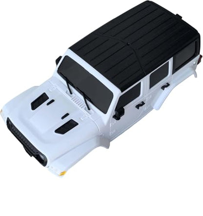6.10inch/155mm Wheelbase Shell ABS Hardtop Body Kit Replacement Part for TRX4M Bronco Defender AX8560 1/18 RC Crawler Chassis (White) - color: White