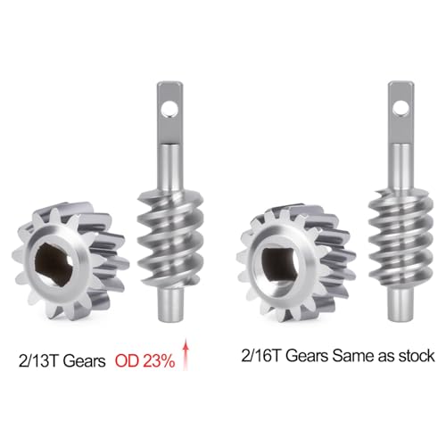 2/13T & 2/16T Axle Worm Gear Set for 1/30 Axial SCX30 2 Sets RC Car Stainless Steel Upgrade Parts (13T+16T)