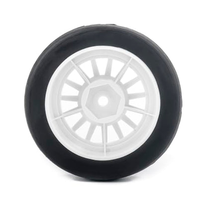 4PCS 1/10 RC Rally Tires & Rims, 58x22mm 12mm Hex Wheel Set, Fits for MJX 14303 14304 1/14 Scale On-Road Car W310 (White) - color: White