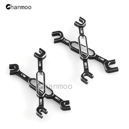 RC Aluminum Alloy Wrench Turnbuckle Nut Ball 3.0/3.2/3.5/3.7/4.0/5.0/5.5/6.0mm Joint Remover RC Universal Repair Tool Set For RC Crawler Monster Truck Off Road Car Drone Airplane (Black) - color: Black