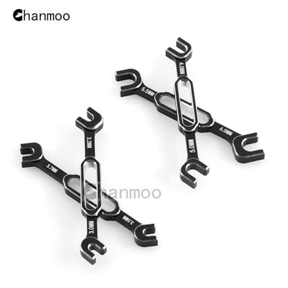 RC Aluminum Alloy Wrench Turnbuckle Nut Ball 3.0/3.2/3.5/3.7/4.0/5.0/5.5/6.0mm Joint Remover RC Universal Repair Tool Set For RC Crawler Monster Truck Off Road Car Drone Airplane (Black) - color: Black