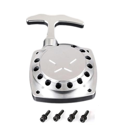 CNC Metal Easy Start Pull Starter (Silver) | for 1/5 HPI ROFUN ROVAN KM BAJA Losi 5ive T FG Zenoah CY 32CC 36CC Engine Rc Car Parts - color: Silver