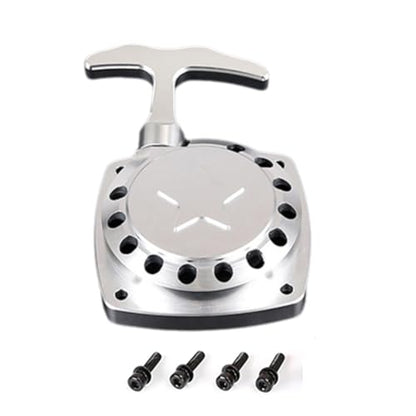 CNC Metal Easy Start Pull Starter (Silver) | for 1/5 HPI ROFUN ROVAN KM BAJA Losi 5ive T FG Zenoah CY 32CC 36CC Engine Rc Car Parts - color: Silver